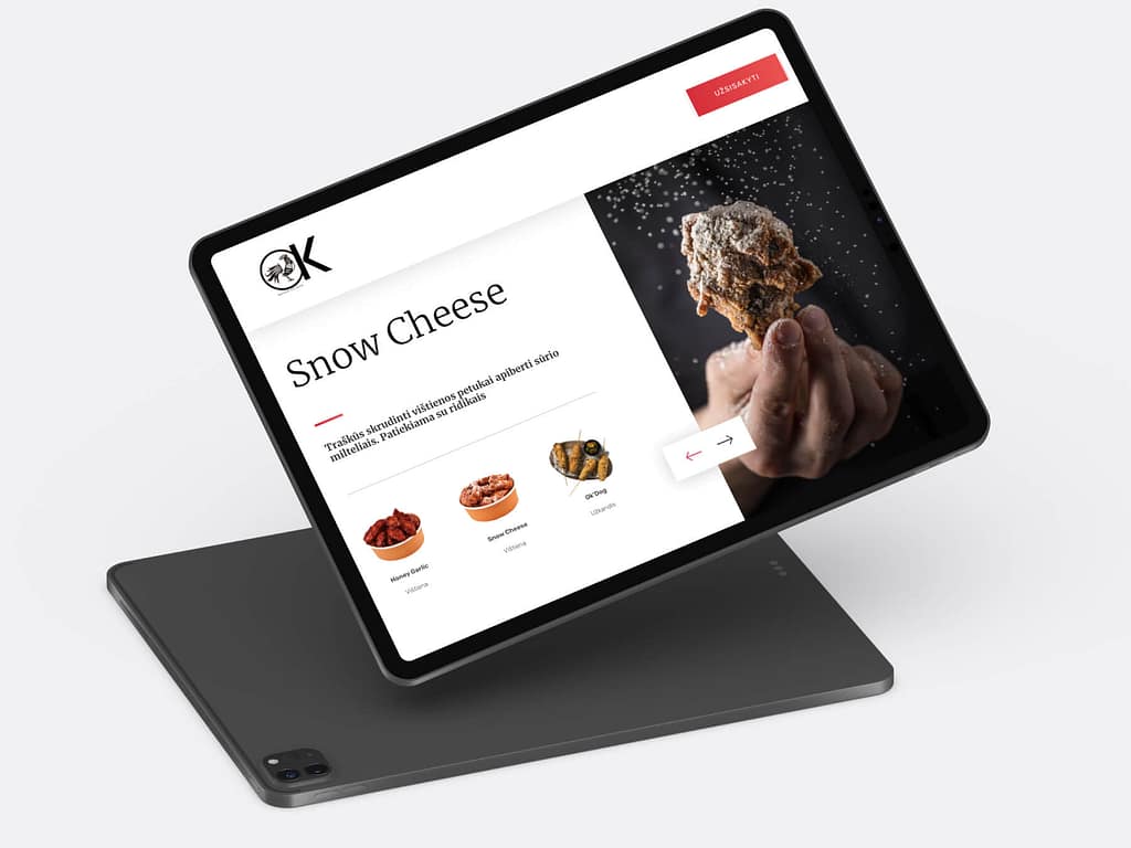 Web design for a Korean restaurant