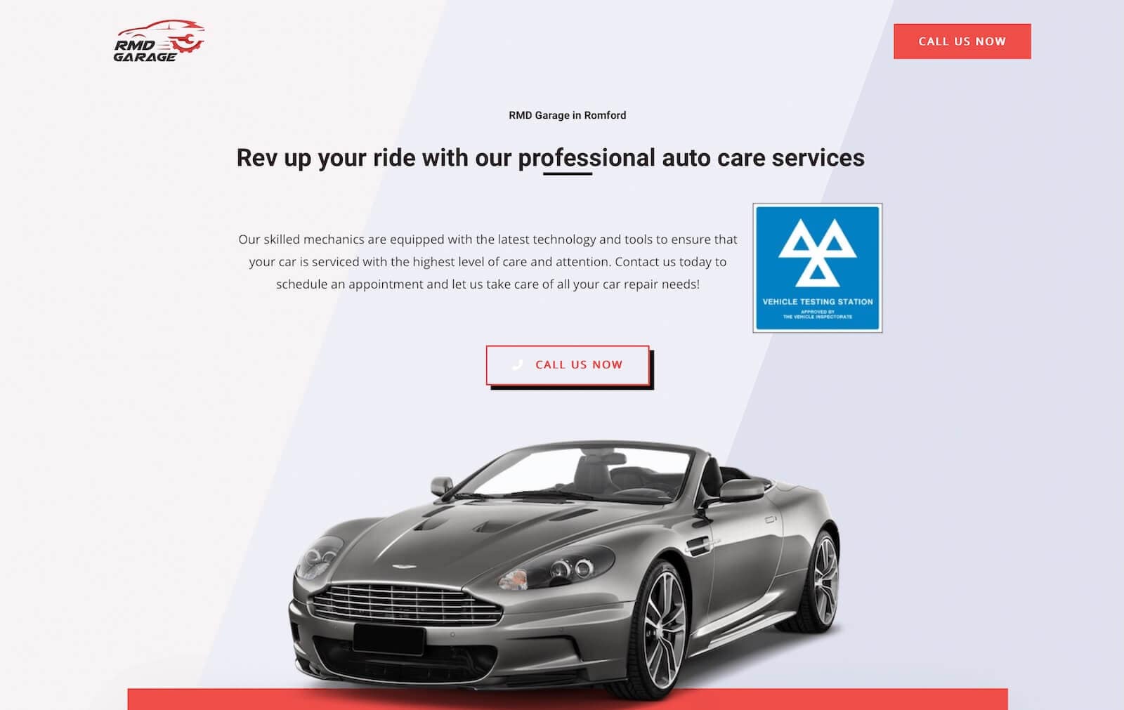 Informative Website for a Local Garage - RMD Garage