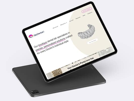 Dental Lab website, designed by Vicius, web design online, UI/UX Designer